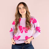 Buzo diseño de moños color lila, para dama
