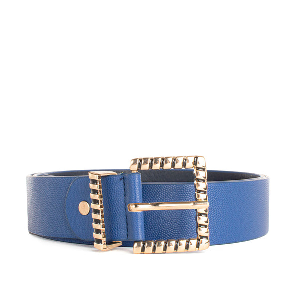 Cinturón sintético color azul, para dama