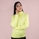Buzo cuello tortuga color verde, para dam
