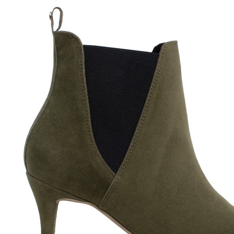 Botin tacon puntilla color verde, para dama